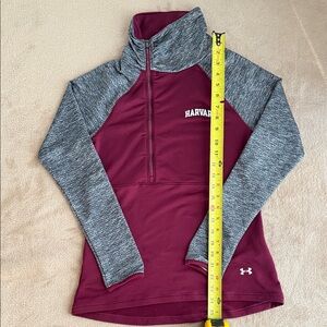 Under Armour (Harvard) Women's Burgundy and Gray Quarter-Zip Sweatshirt - Size S